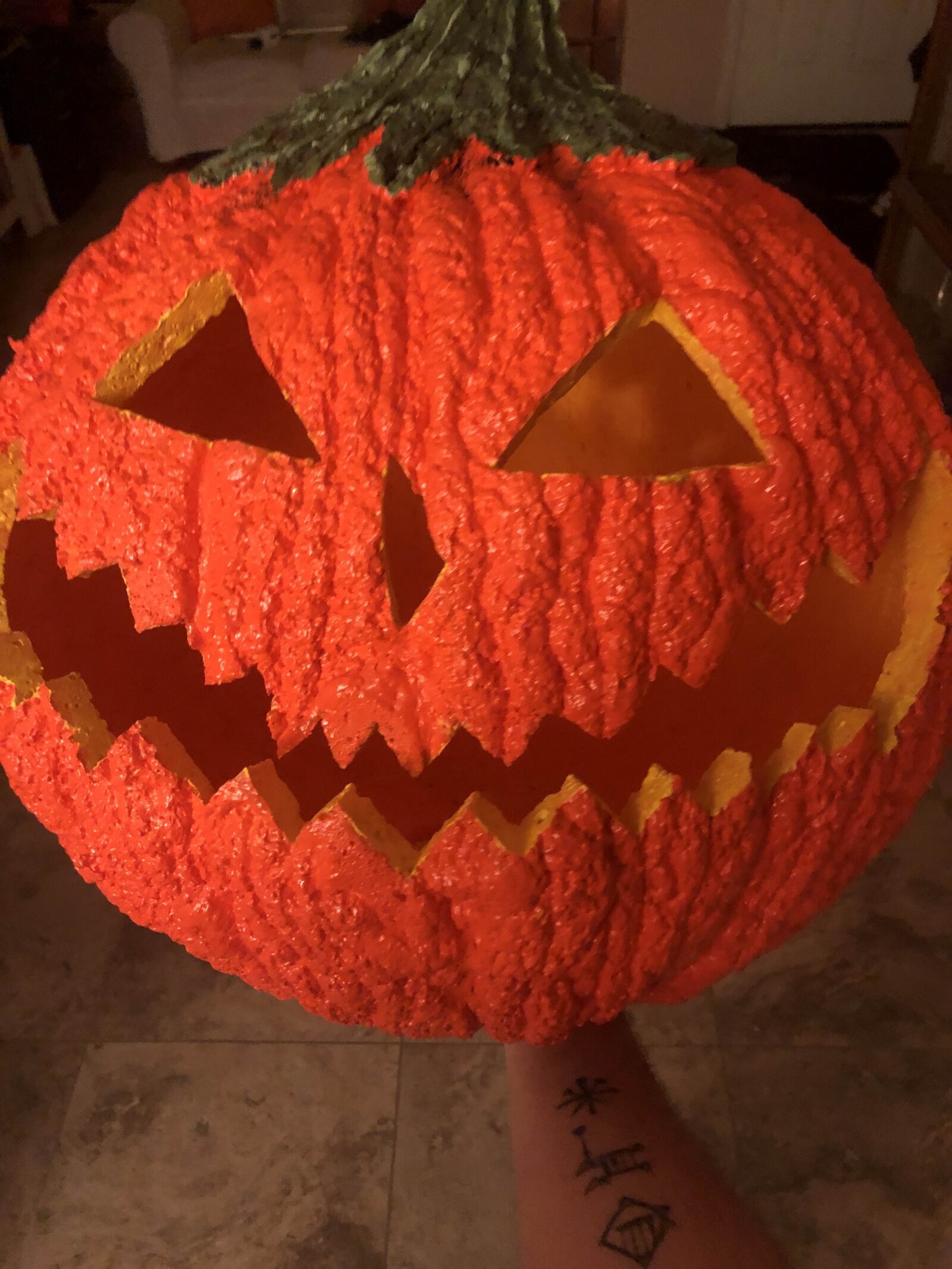 Paper mache jack o lantern