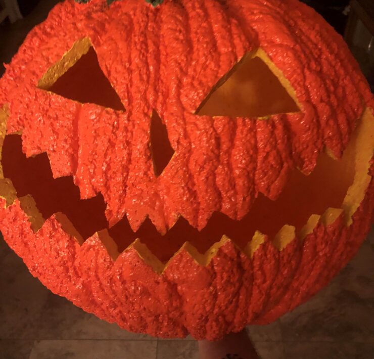 Paper mache jack o lantern