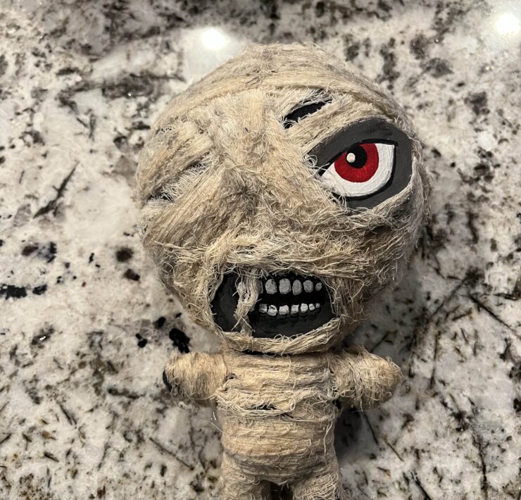 Plush figurine of a mummy