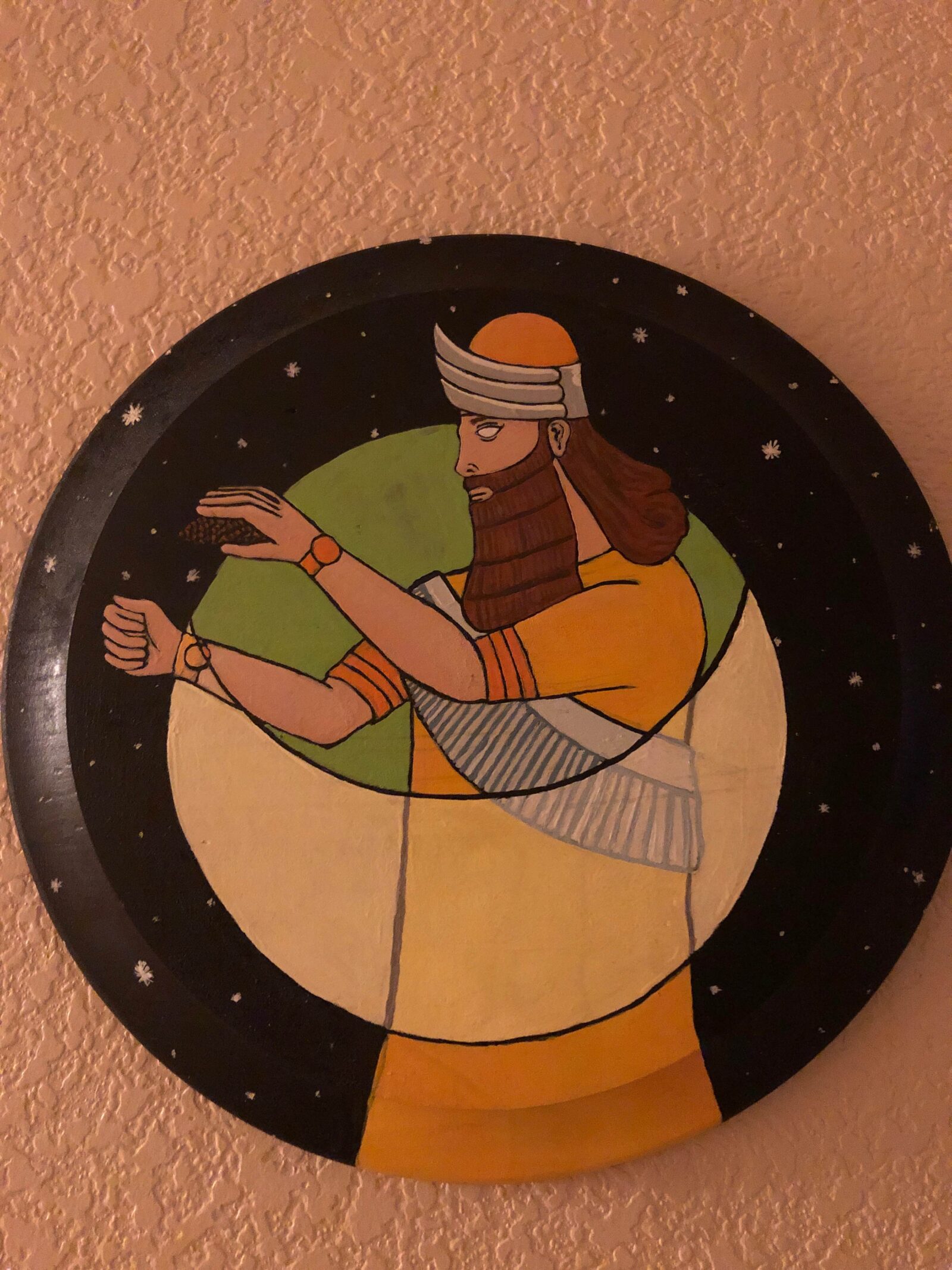Acrylic painting of Nanna Sumerian god of the moon