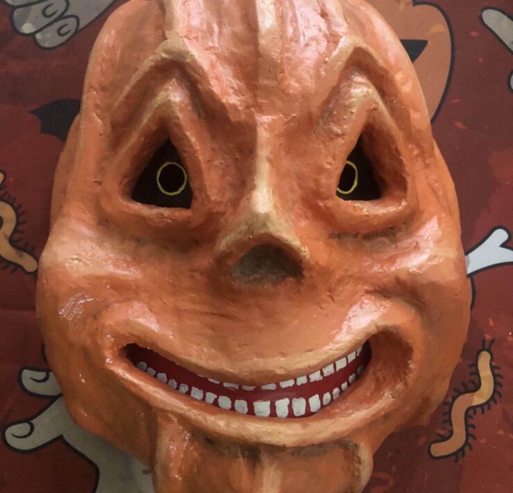 Grinning jack o lantern mask