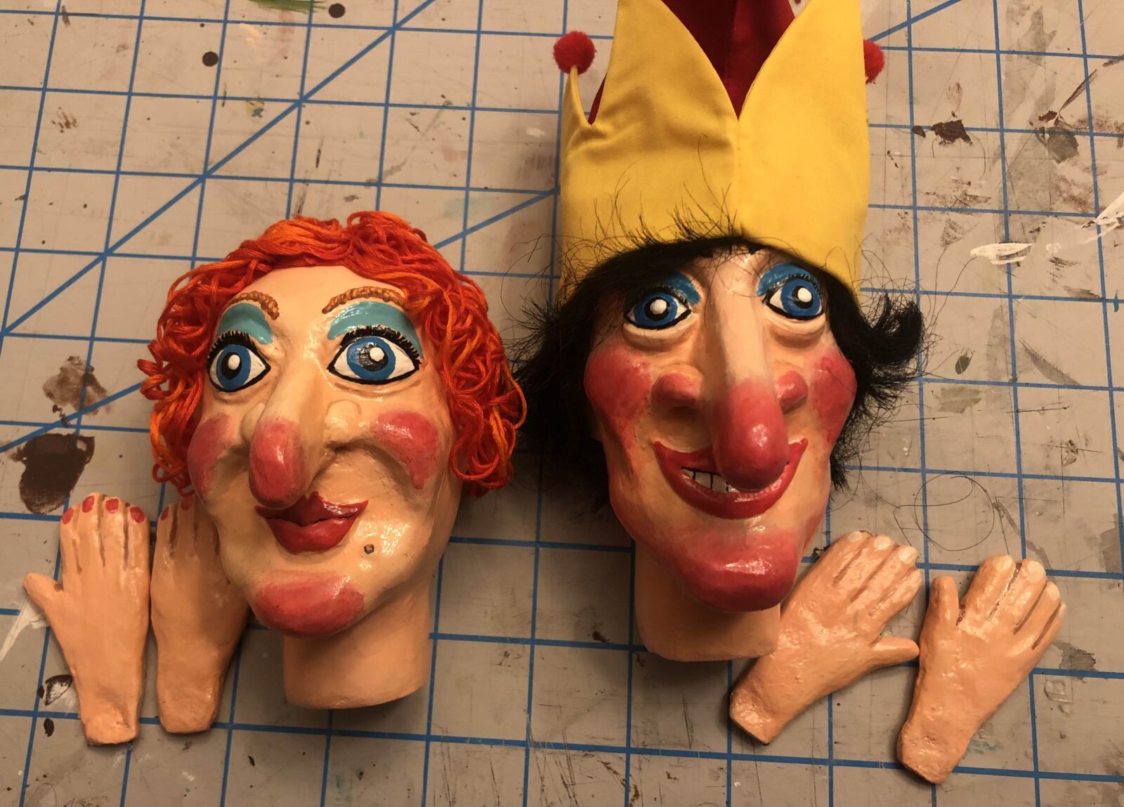 Punch and Judy puppet heads