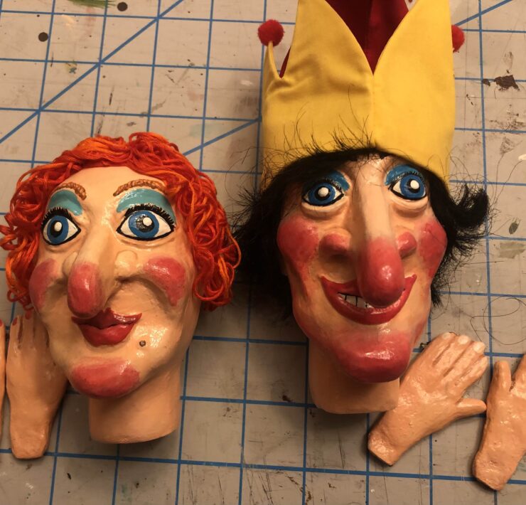 Punch and Judy puppet heads